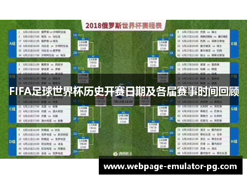 FIFA足球世界杯历史开赛日期及各届赛事时间回顾